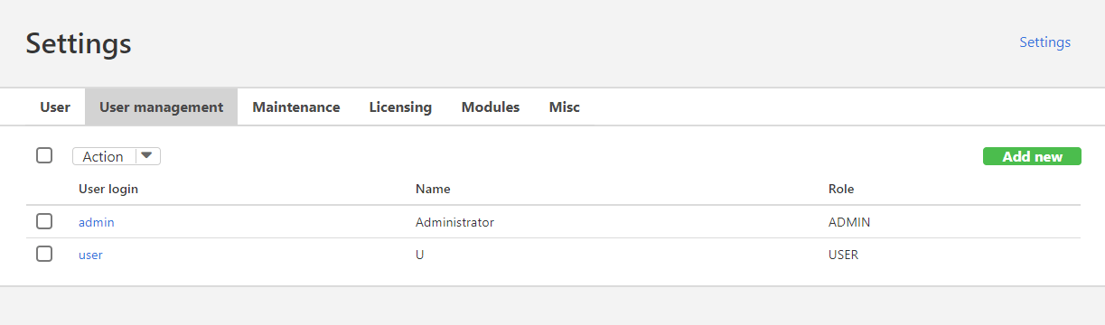 User management