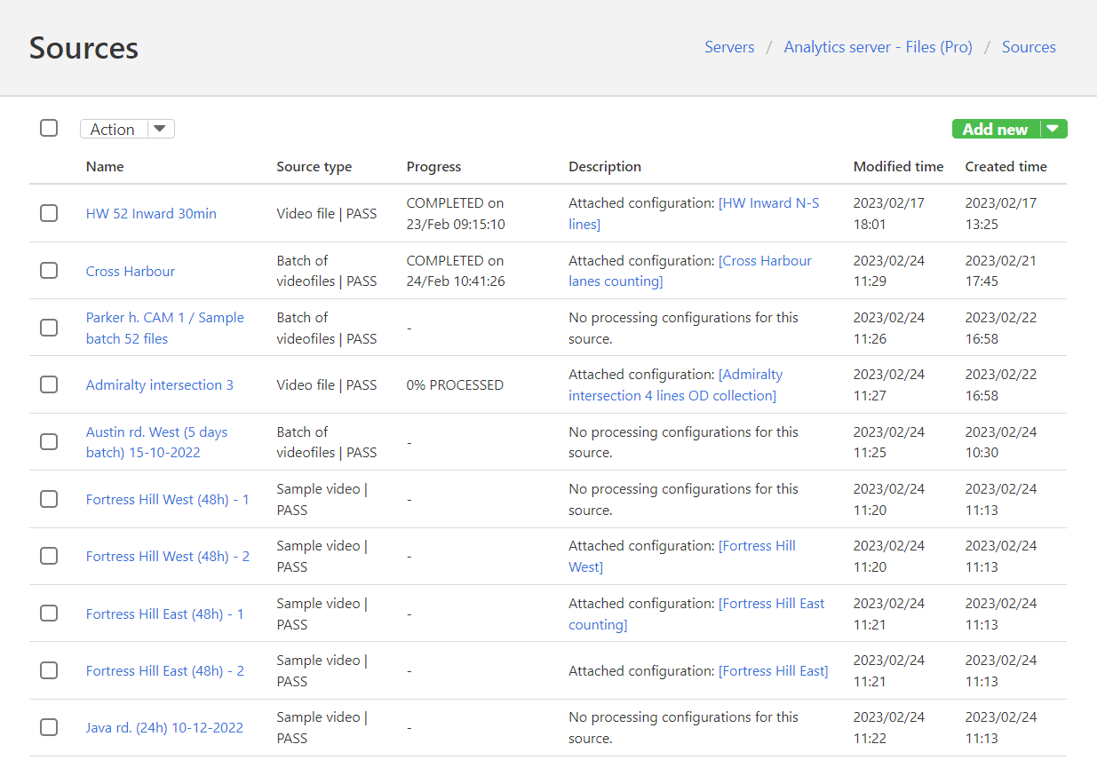 List of servers