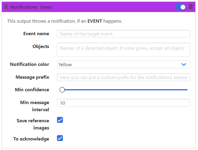 notification output