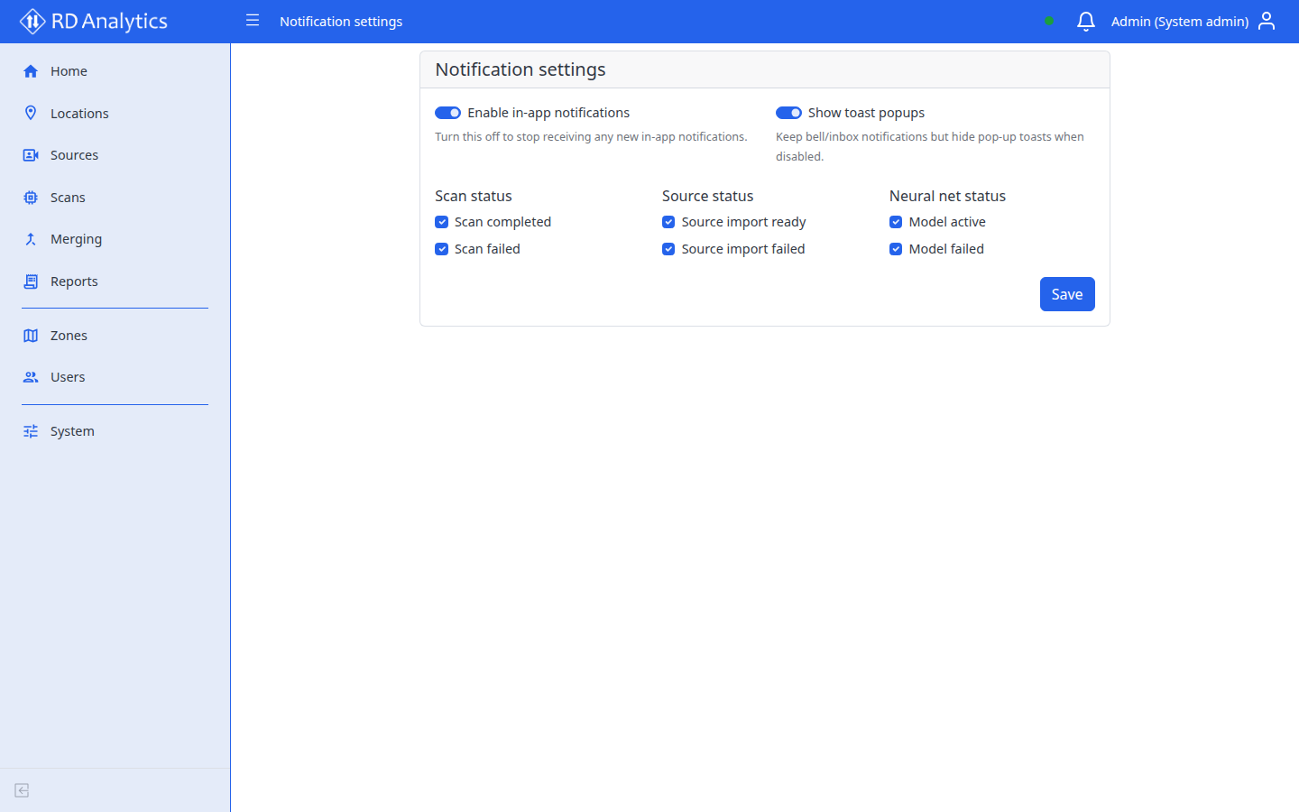 Account notification settings