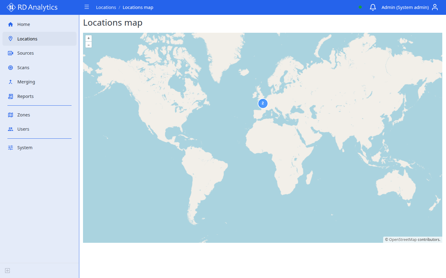 Locations map